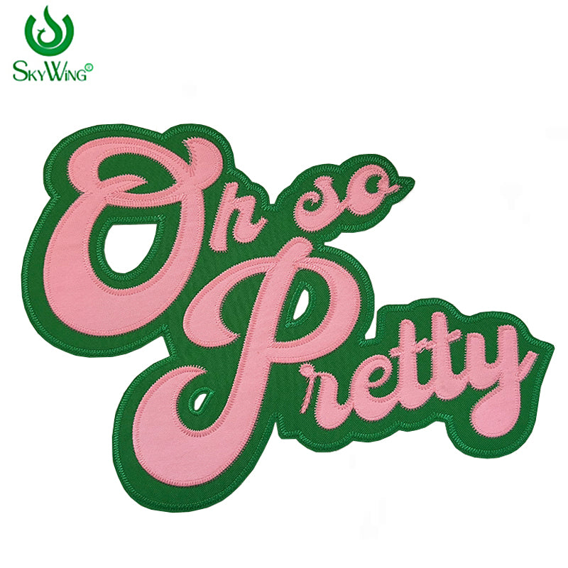 Pink and Green Twill Oh So Pretty Iron on Patch
