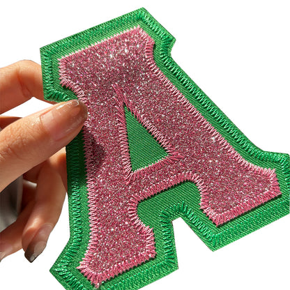 Sparkling Stitch Glitter Greek AKA Seperated Letters Patches