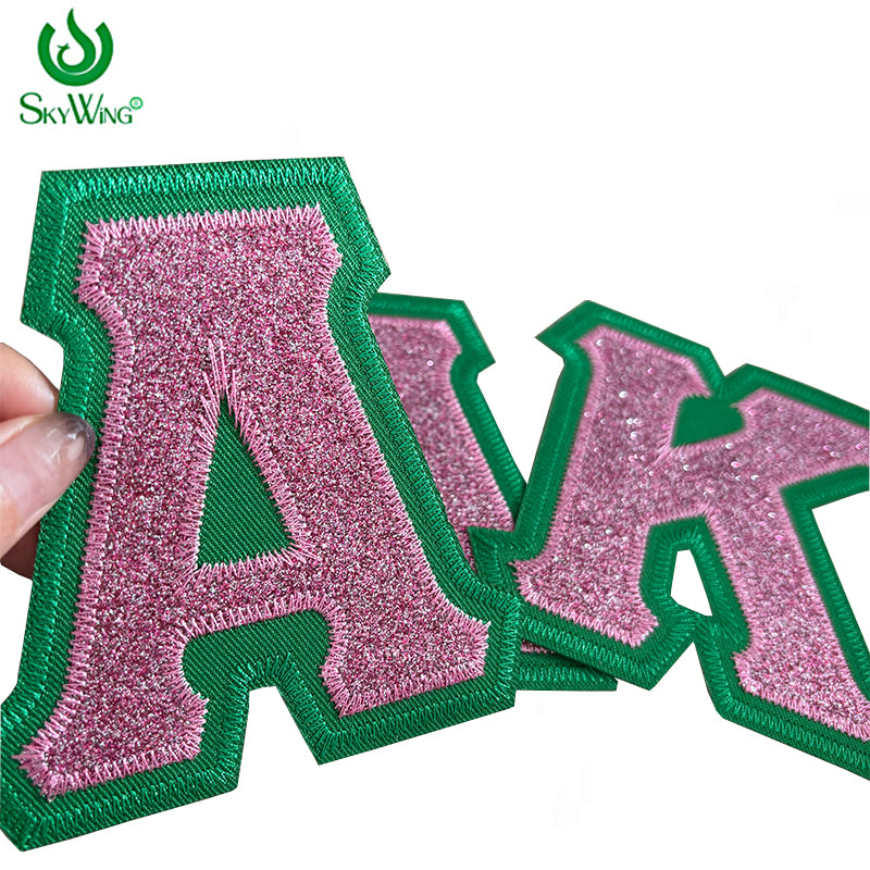 Sparkling Stitch Glitter Greek AKA Seperated Letters Patches