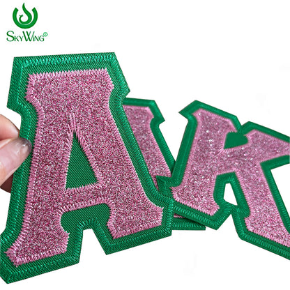 Sparkling Stitch Glitter Greek AKA Seperated Letters Patches