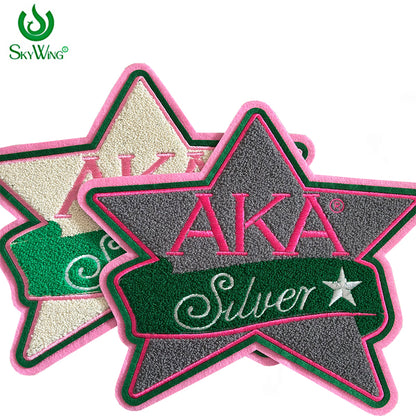 Iron on Chenille AKA Sliver Star Patch for Jacket