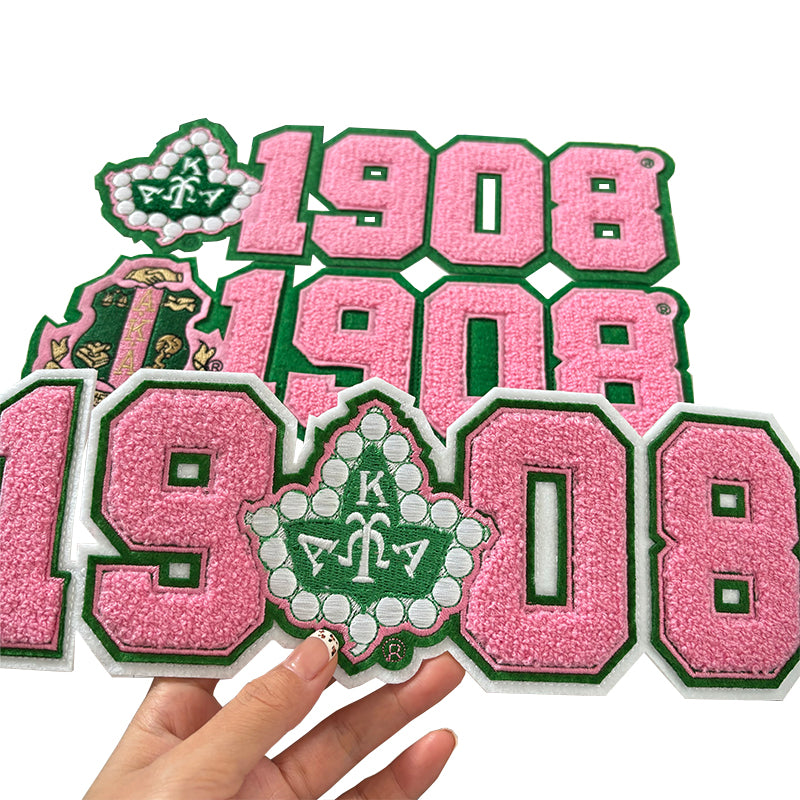 AKA Sorority 1908 Ivy Chenille Iron on Patches
